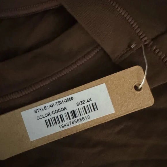 SKIMS Fits Everybody Super Cropped T-Shirt Cocoa Stretch Pullover Lounge 4X NEW - Picture 7 of 8